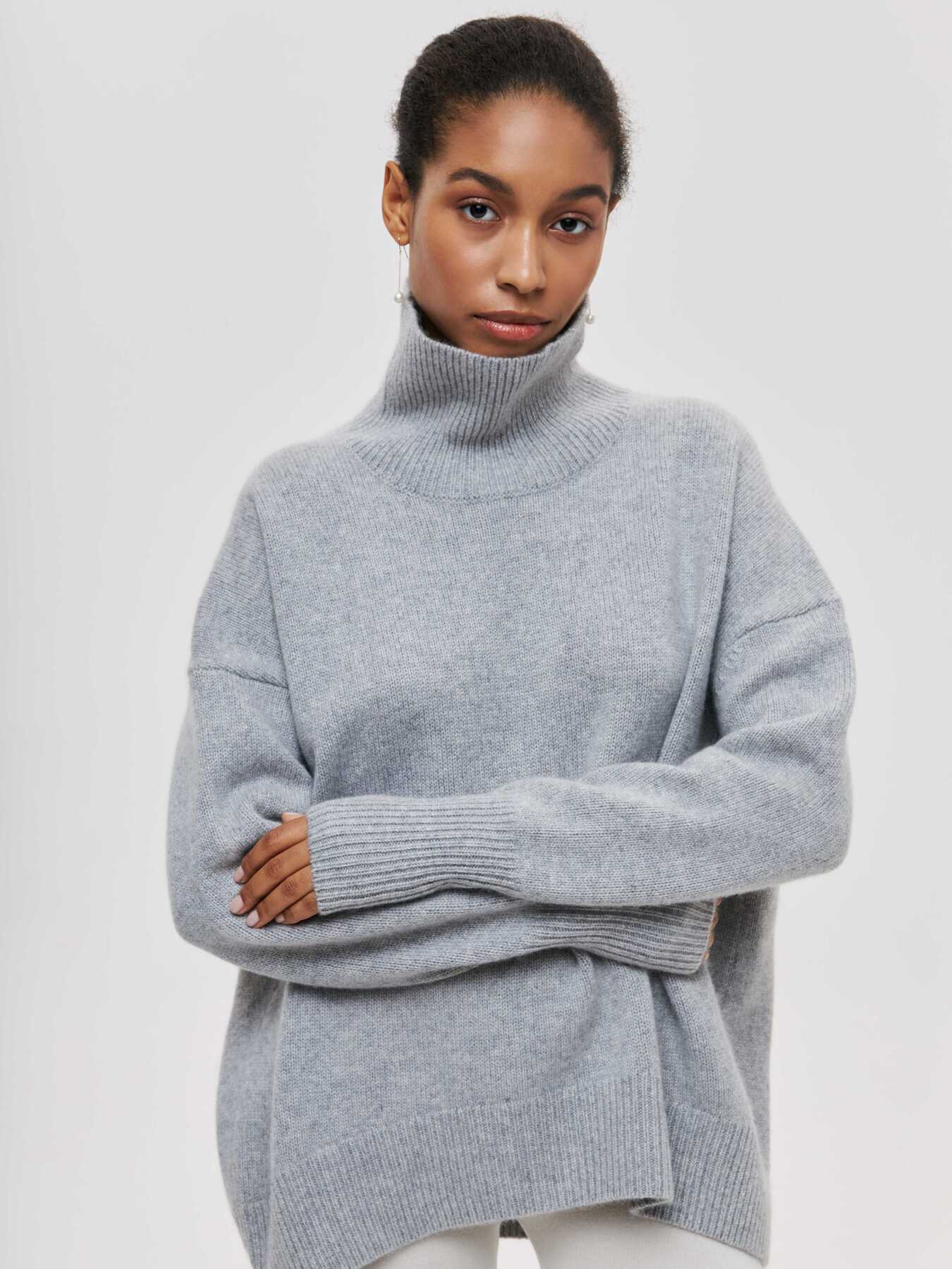Winter Turtleneck Sweater Ins Solid Color Long Sleeve Pullover Top Women's Clothing - Fourth Pyramid USA
