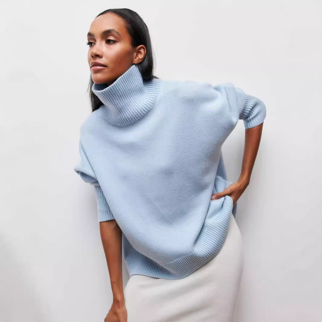 Winter Turtleneck Sweater Ins Solid Color Long Sleeve Pullover Top Women's Clothing - Fourth Pyramid USA