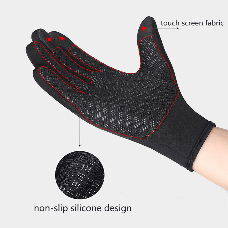 Winter Gloves Touch Screen Riding Motorcycle Sliding Waterproof Sports Gloves With Fleece - Fourth Pyramid USA