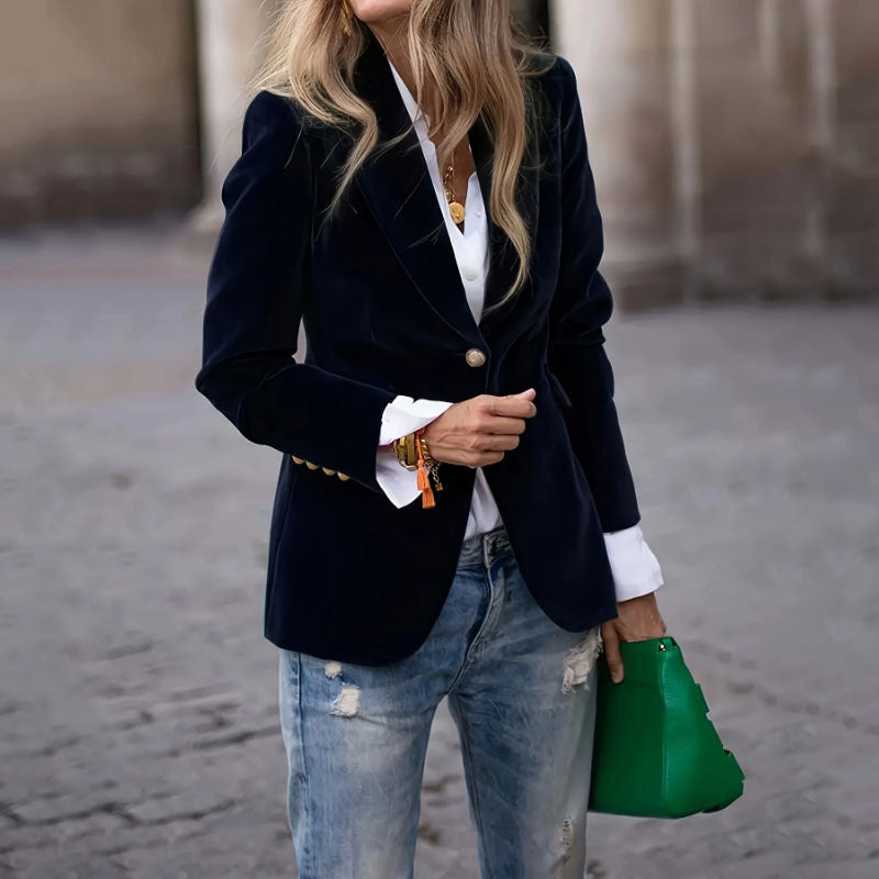 Velvet Lapel Casual Suit Business Fashion Slim Single-breasted Jacket Outwear Clothing For Women - Fourth Pyramid USA