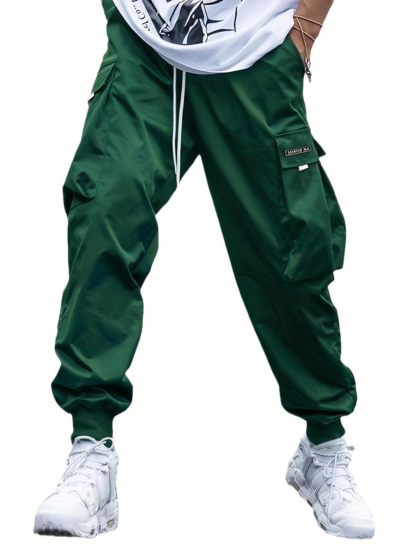 Multi-pocket Cargo Pants Men's Casual Hip-Hop Drawstring Trousers Outdoor Streetwear Sports Pant - Fourth Pyramid USA