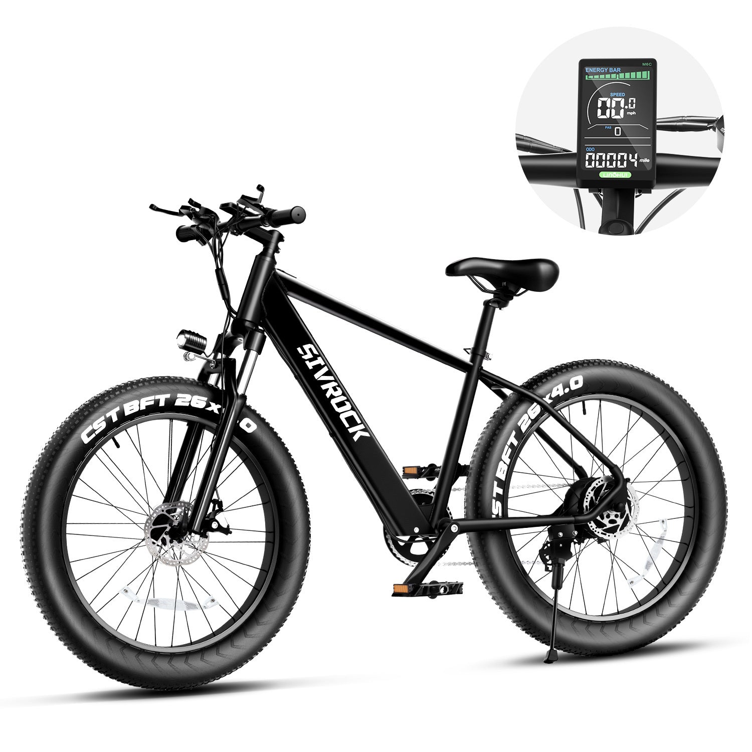 Professional Electric Bike For Adults, 26 X 4.0 Inches Fat Tire Electric Mountain Bicycle, 1000W Motor 48V 15Ah Ebike For Trail Riding, Excursion And Commute, UL And GCC Certified - Fourth Pyramid USA