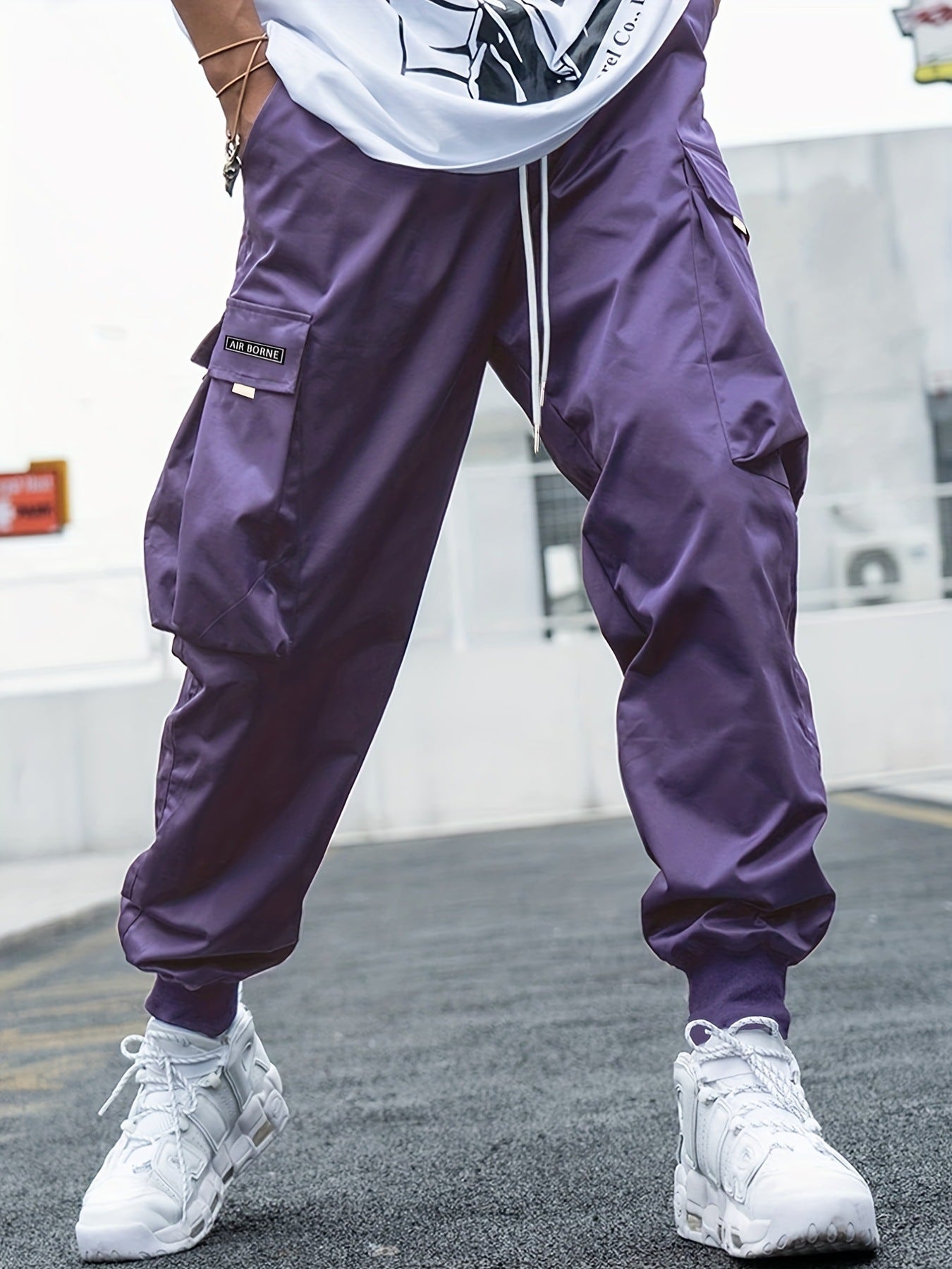 Multi-pocket Cargo Pants Men's Casual Hip-Hop Drawstring Trousers Outdoor Streetwear Sports Pant - Fourth Pyramid USA