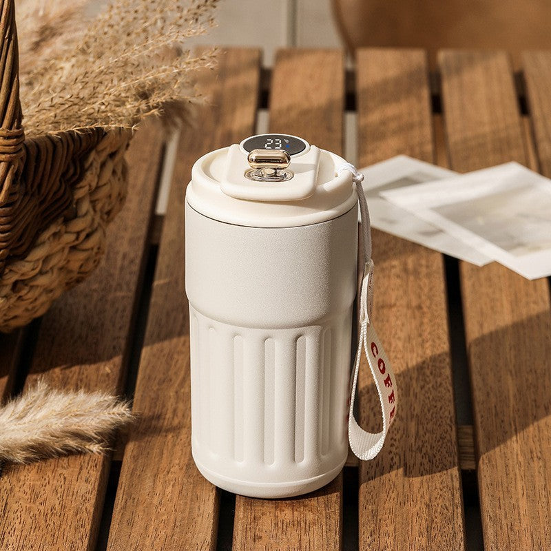 Smart Digital Thermal Bottle Portable Coffee Mug Stainless Steel Water Bottle In-Car Insulated Cup Keep Cold Vacuum Flasks 450ml - Fourth Pyramid USA