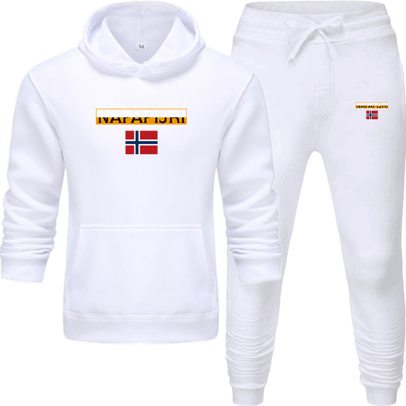 Fleece pullover hooded sports sweatshirt