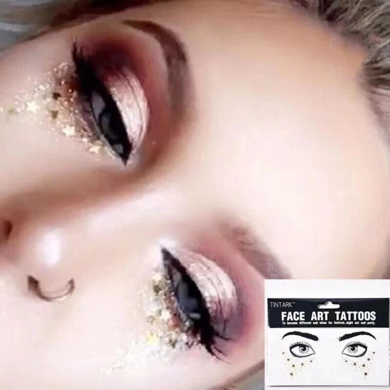 Grimes-Inspired Metallic Face Tattoos