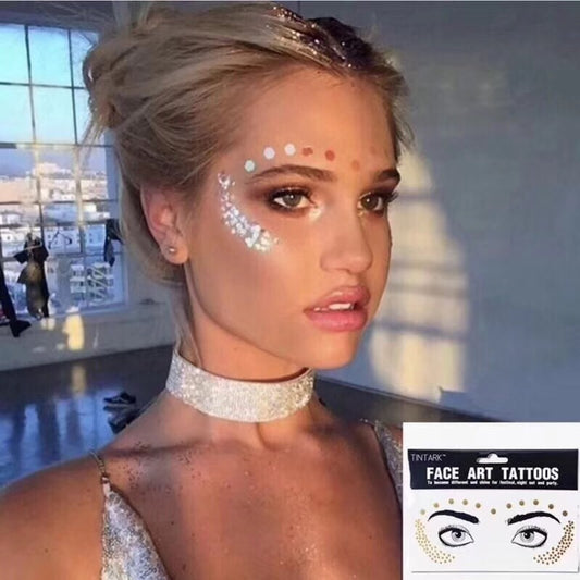 Grimes-Inspired Metallic Face Tattoos