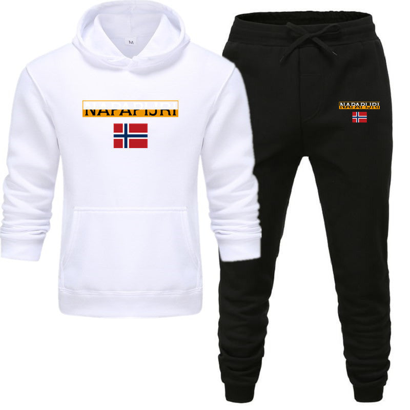 Fleece pullover hooded sports sweatshirt