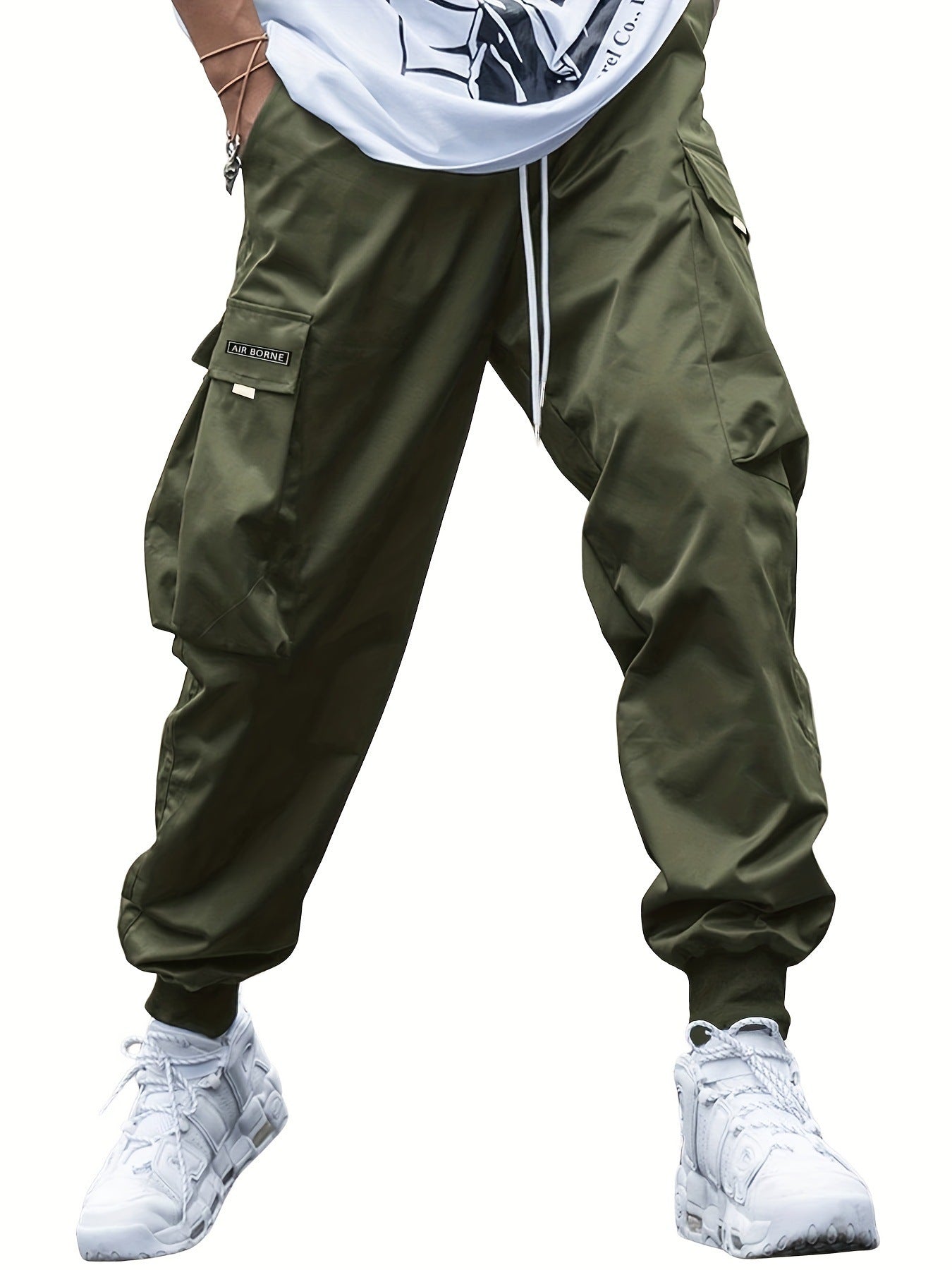 Multi-pocket Cargo Pants Men's Casual Hip-Hop Drawstring Trousers Outdoor Streetwear Sports Pant - Fourth Pyramid USA