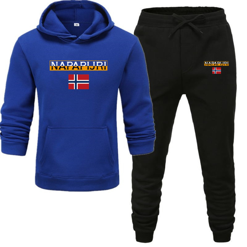 Fleece pullover hooded sports sweatshirt