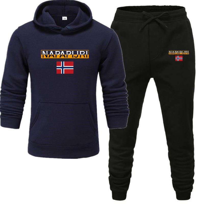 Fleece pullover hooded sports sweatshirt