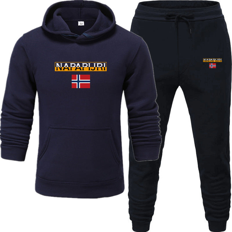 Fleece pullover hooded sports sweatshirt