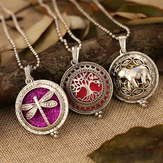 30mm Owl Essential Oil Diffusion Hollow Couple Lucky Tree Magnet Perfume Box Pendant