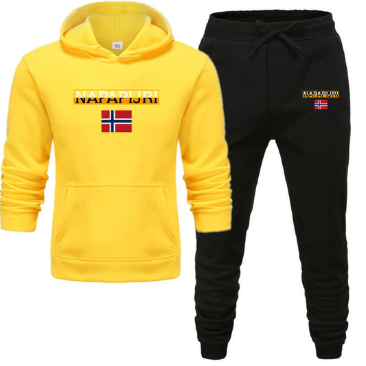 Fleece pullover hooded sports sweatshirt
