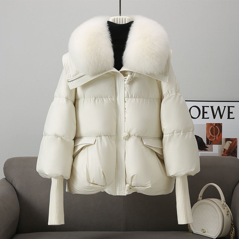 Down Cotton-padded Jacket Women's Short Fur Collar Thickened Coat Winter Clothing - Fourth Pyramid USA