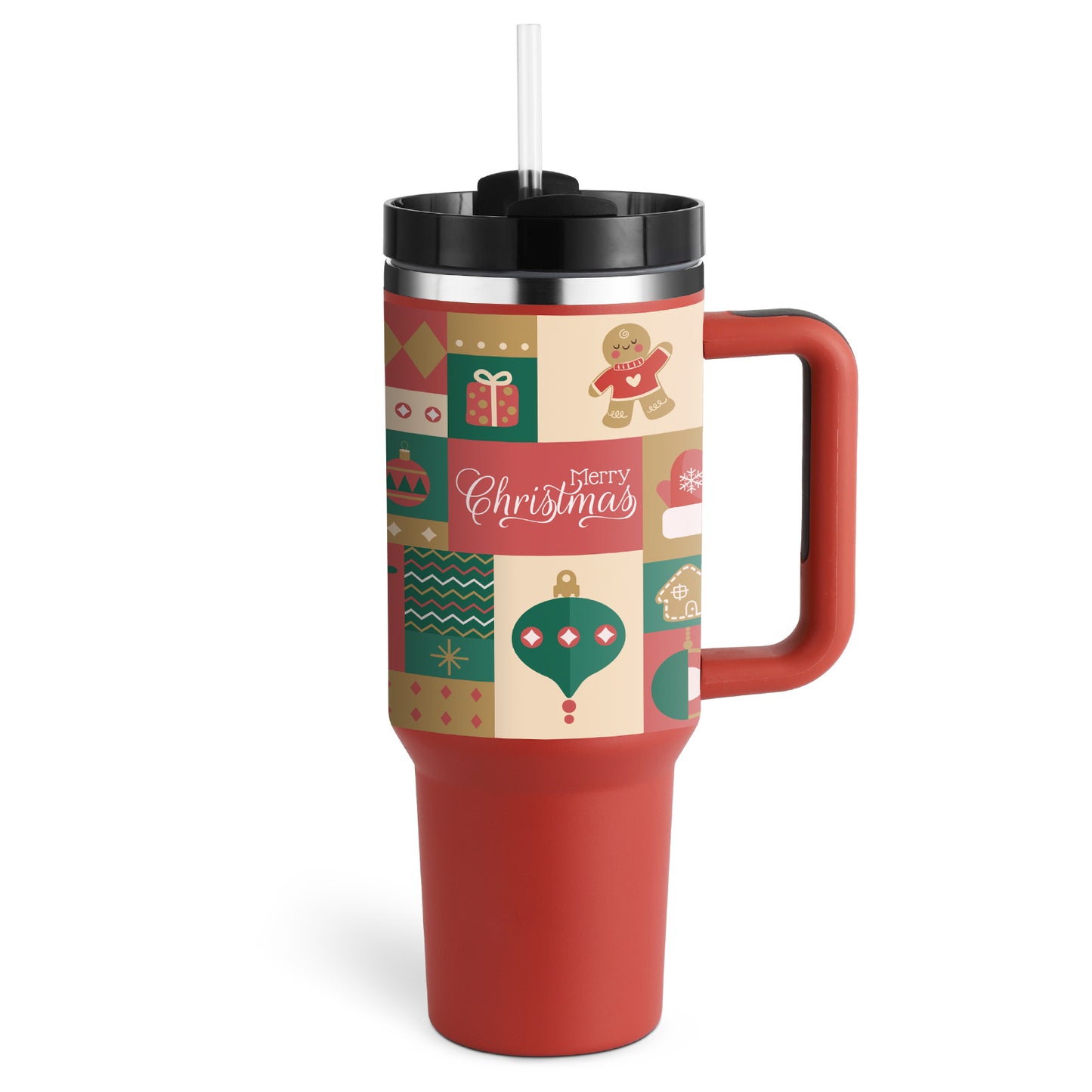 40 Oz Tumbler With Handle Straw Insulated, Stainless Steel Spill Proof Vacuum Coffee Cup Tumbler With Lid Tapered Mug Gifts For Valentine Lover Suitable For Car Gym Office Travel - Fourth Pyramid USA