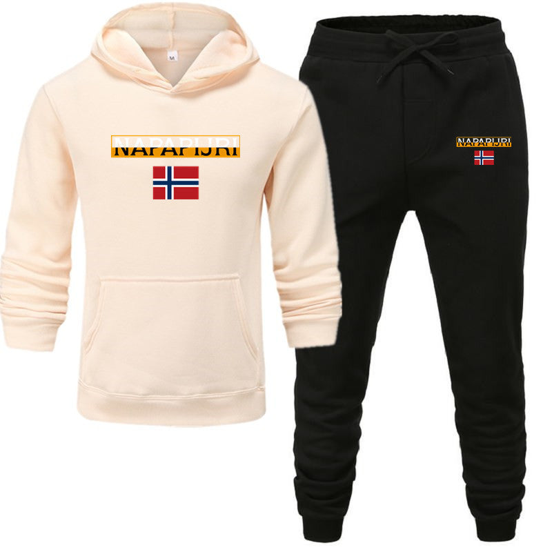 Fleece pullover hooded sports sweatshirt