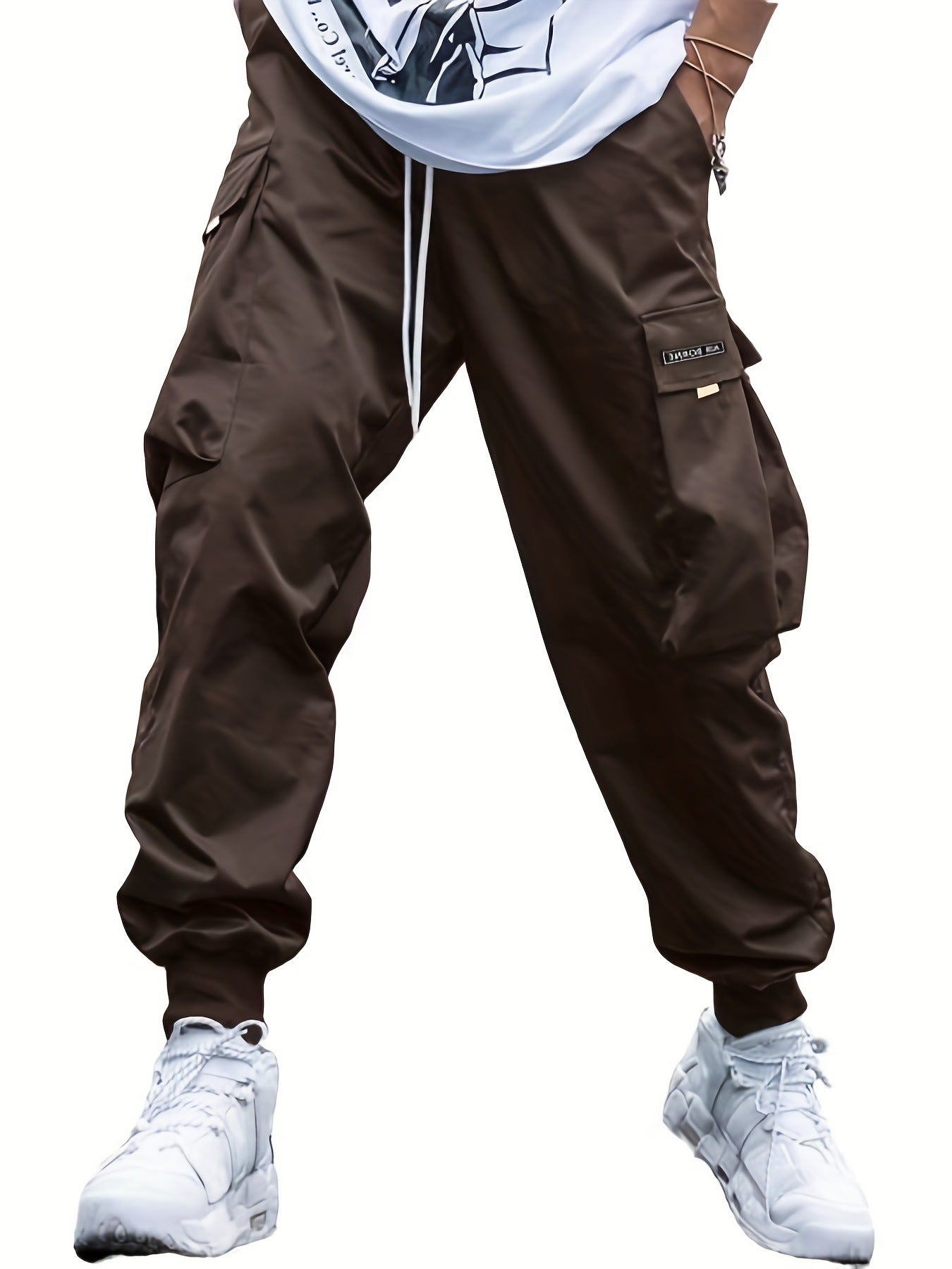 Multi-pocket Cargo Pants Men's Casual Hip-Hop Drawstring Trousers Outdoor Streetwear Sports Pant - Fourth Pyramid USA