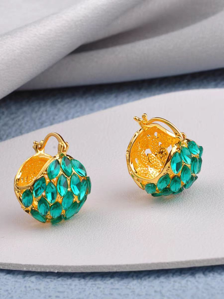 New Trendy Temperament Wild High-grade Light Luxury Zircon Cabas Earrings