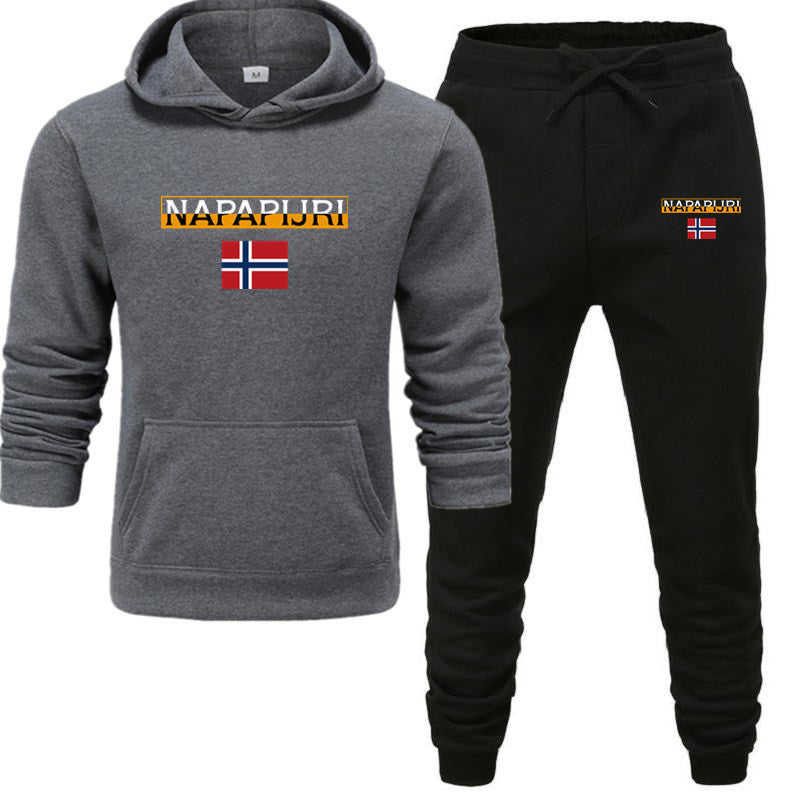 Fleece pullover hooded sports sweatshirt