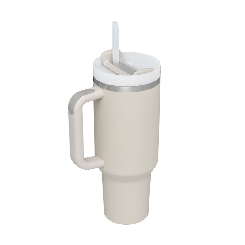40 Oz Tumbler With Handle Straw Insulated, Stainless Steel Spill Proof Vacuum Coffee Cup Tumbler With Lid Tapered Mug Gifts For Valentine Lover Suitable For Car Gym Office Travel - Fourth Pyramid USA