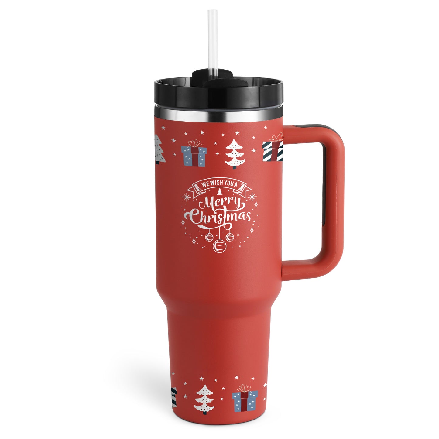 40 Oz Tumbler With Handle Straw Insulated, Stainless Steel Spill Proof Vacuum Coffee Cup Tumbler With Lid Tapered Mug Gifts For Valentine Lover Suitable For Car Gym Office Travel - Fourth Pyramid USA