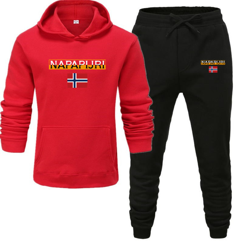 Fleece pullover hooded sports sweatshirt