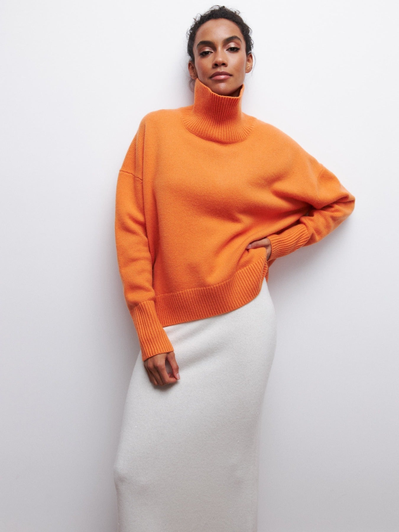 Winter Turtleneck Sweater Ins Solid Color Long Sleeve Pullover Top Women's Clothing - Fourth Pyramid USA