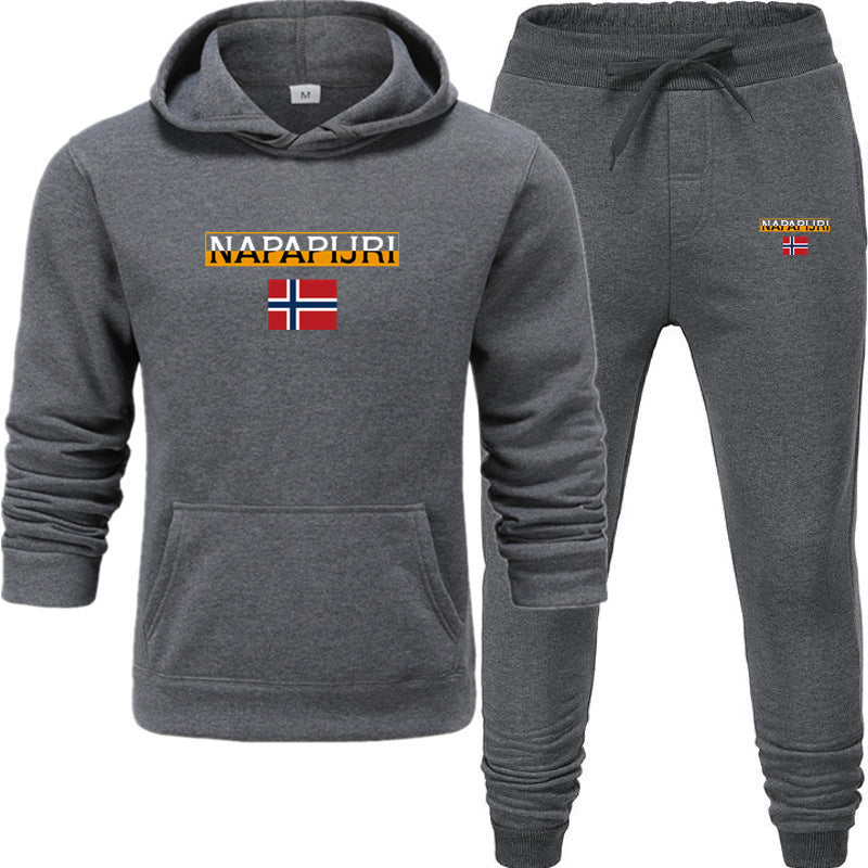 Fleece pullover hooded sports sweatshirt