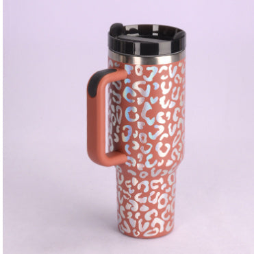 40 Oz Tumbler With Handle Straw Insulated, Stainless Steel Spill Proof Vacuum Coffee Cup Tumbler With Lid Tapered Mug Gifts For Valentine Lover Suitable For Car Gym Office Travel - Fourth Pyramid USA