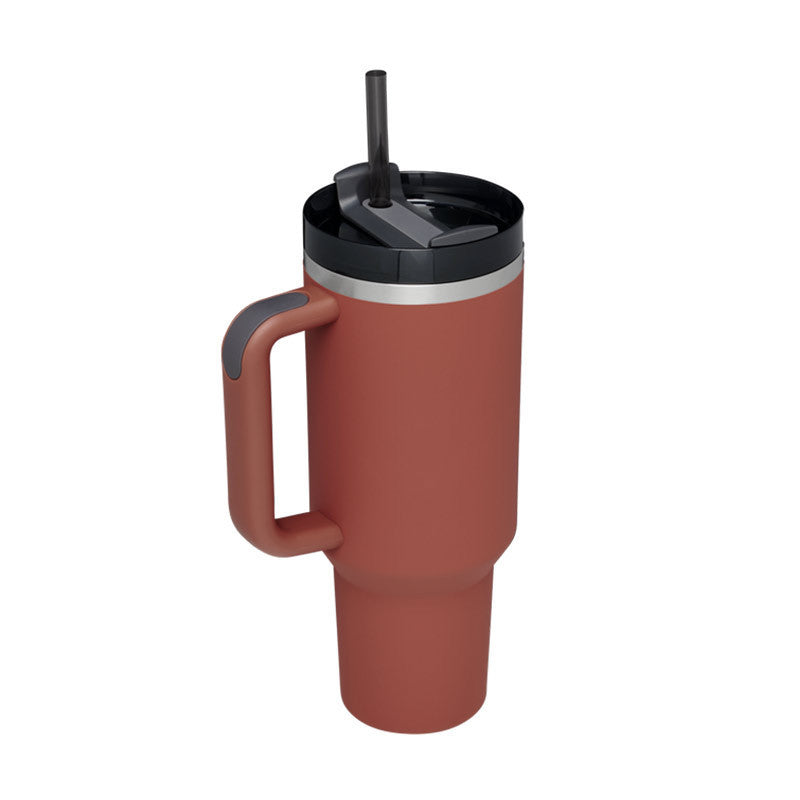 40 Oz Tumbler With Handle Straw Insulated, Stainless Steel Spill Proof Vacuum Coffee Cup Tumbler With Lid Tapered Mug Gifts For Valentine Lover Suitable For Car Gym Office Travel - Fourth Pyramid USA