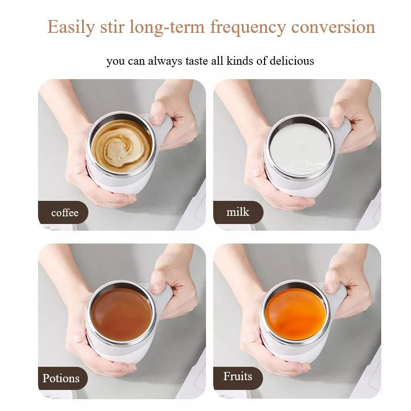 Rechargeable Model Automatic Stirring Cup Coffee Cup High Value Electric Stirring Cup Lazy Milkshake Rotating Magnetic Water Cup - Fourth Pyramid USA
