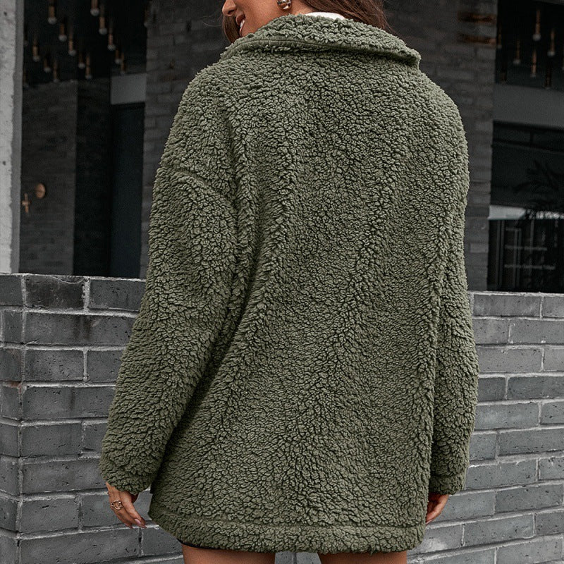 Casual Loose Thick Bubble Fleece Zipper Fur Coat