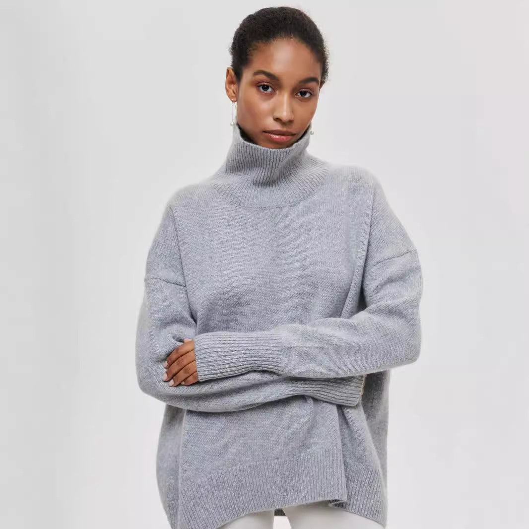 Winter Turtleneck Sweater Ins Solid Color Long Sleeve Pullover Top Women's Clothing - Fourth Pyramid USA