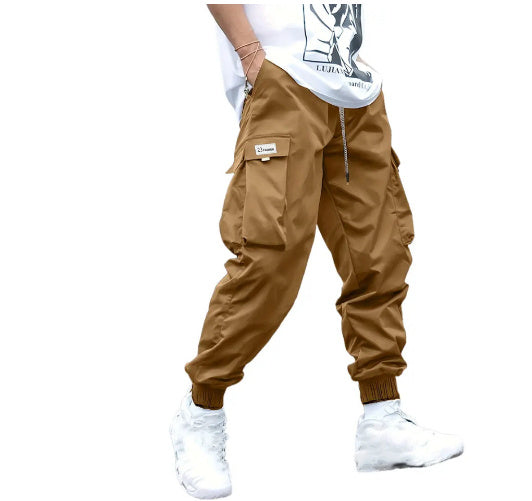 Multi-pocket Cargo Pants Men's Casual Hip-Hop Drawstring Trousers Outdoor Streetwear Sports Pant - Fourth Pyramid USA