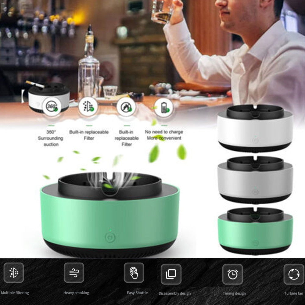 Smoke Removal Air Purification Ashtray Anion Purification Practical Automatic Purifier Ashtray Portable Gadgets For Car Ashtray - Fourth Pyramid USA
