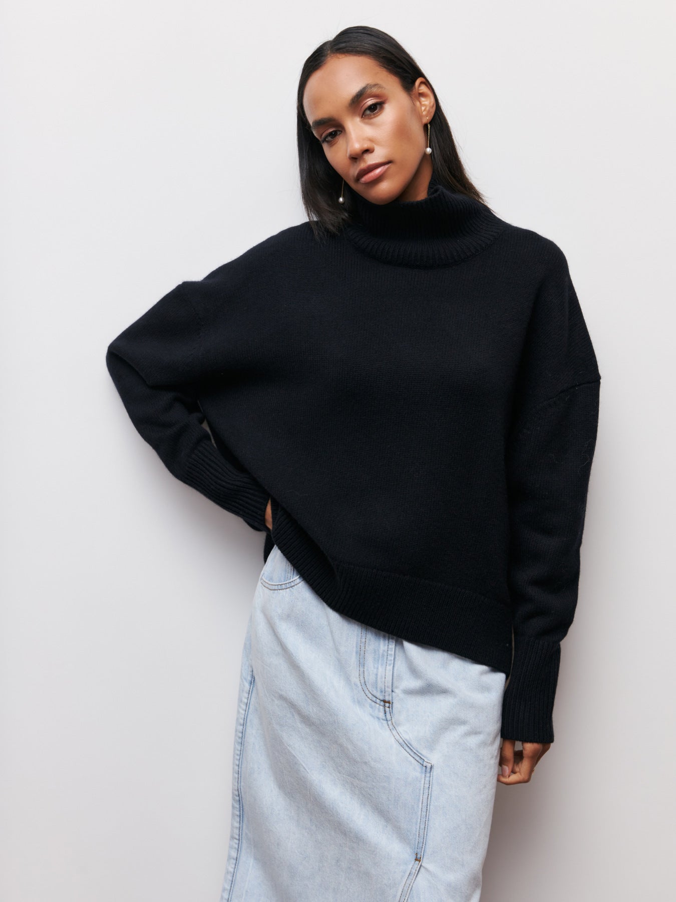 Winter Turtleneck Sweater Ins Solid Color Long Sleeve Pullover Top Women's Clothing - Fourth Pyramid USA