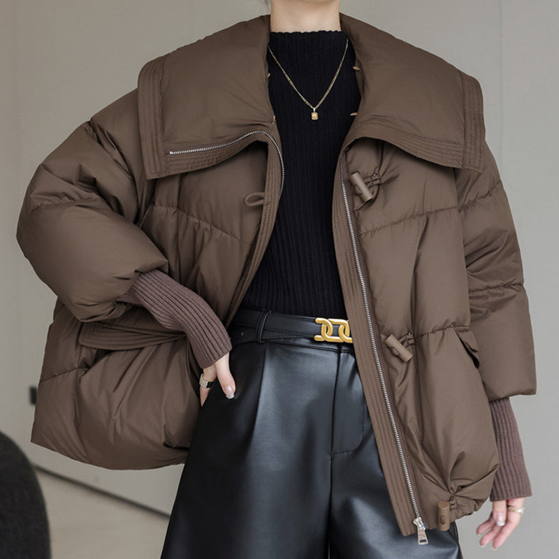 Down Cotton-padded Jacket Women's Short Fur Collar Thickened Coat Winter Clothing - Fourth Pyramid USA