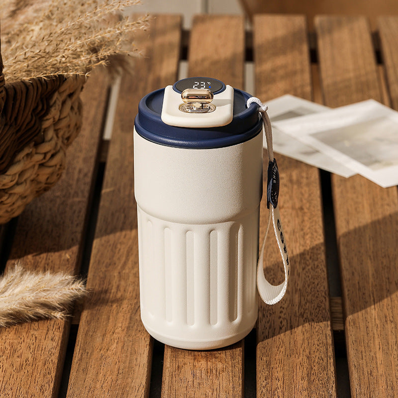 Smart Digital Thermal Bottle Portable Coffee Mug Stainless Steel Water Bottle In-Car Insulated Cup Keep Cold Vacuum Flasks 450ml - Fourth Pyramid USA