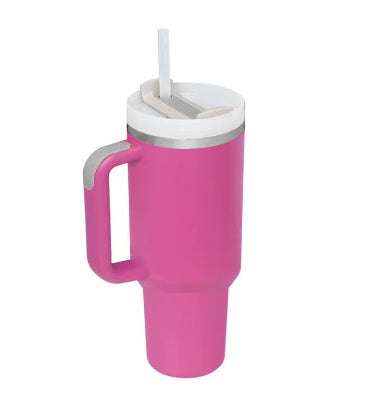 40 Oz Tumbler With Handle Straw Insulated, Stainless Steel Spill Proof Vacuum Coffee Cup Tumbler With Lid Tapered Mug Gifts For Valentine Lover Suitable For Car Gym Office Travel - Fourth Pyramid USA