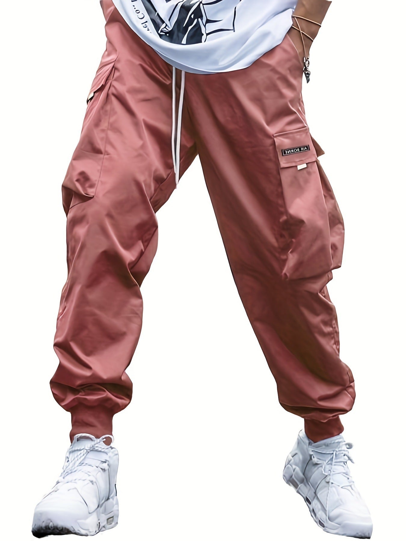 Multi-pocket Cargo Pants Men's Casual Hip-Hop Drawstring Trousers Outdoor Streetwear Sports Pant - Fourth Pyramid USA