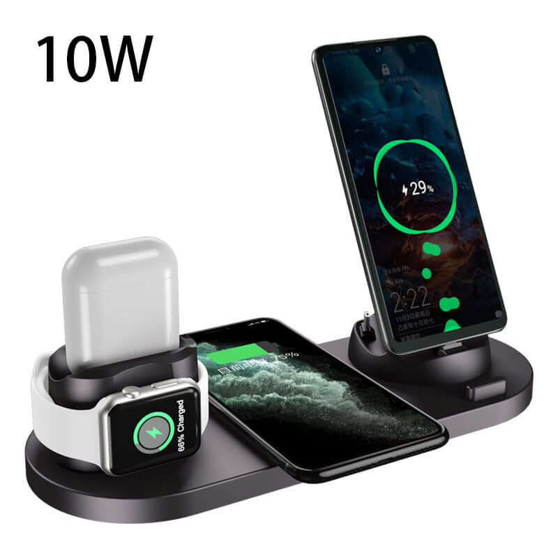 Wireless Charger For IPhone Fast Charger For Phone Fast Charging Pad For Phone Watch 6 In 1 Charging Dock Station - Fourth Pyramid USA