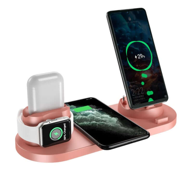 Wireless Charger For IPhone Fast Charger For Phone Fast Charging Pad For Phone Watch 6 In 1 Charging Dock Station - Fourth Pyramid USA