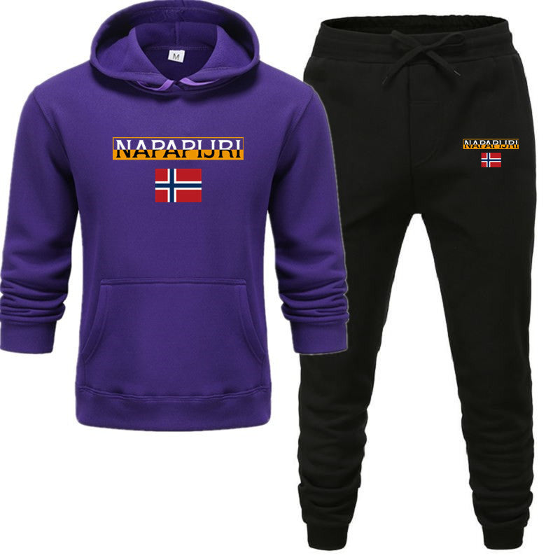 Fleece pullover hooded sports sweatshirt