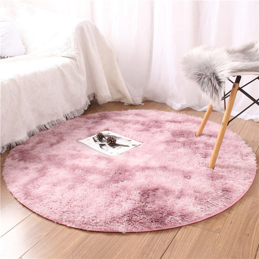Round Plush Tie-dye Gradient Mat