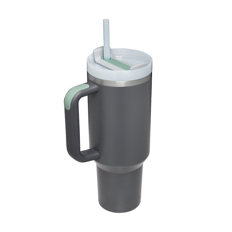 40 Oz Tumbler With Handle Straw Insulated, Stainless Steel Spill Proof Vacuum Coffee Cup Tumbler With Lid Tapered Mug Gifts For Valentine Lover Suitable For Car Gym Office Travel - Fourth Pyramid USA