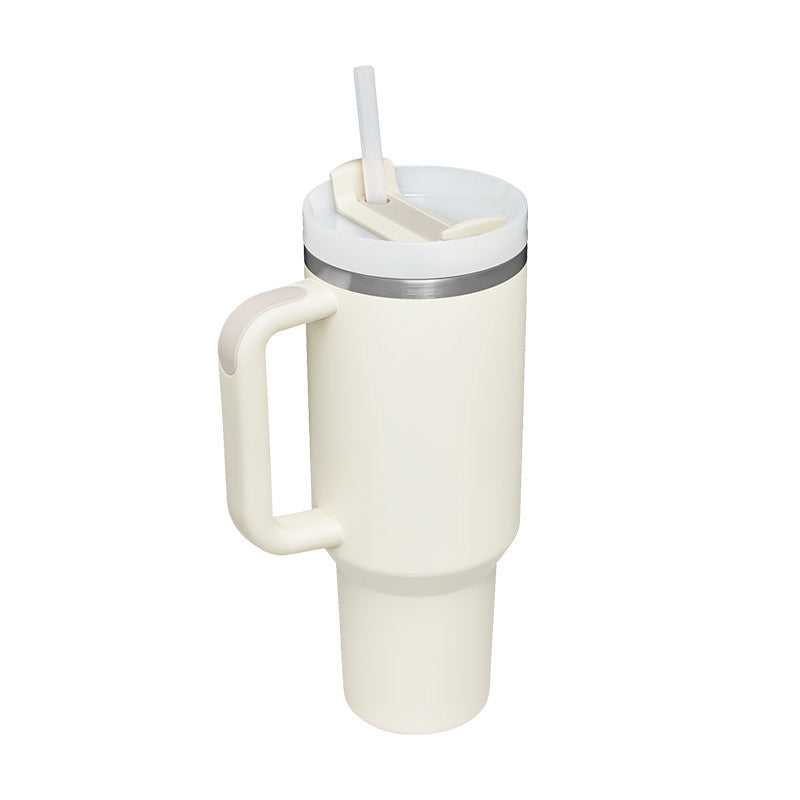 40 Oz Tumbler With Handle Straw Insulated, Stainless Steel Spill Proof Vacuum Coffee Cup Tumbler With Lid Tapered Mug Gifts For Valentine Lover Suitable For Car Gym Office Travel - Fourth Pyramid USA