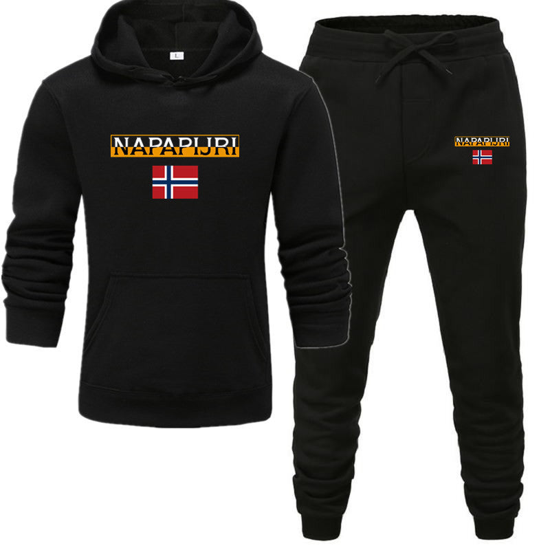 Fleece pullover hooded sports sweatshirt