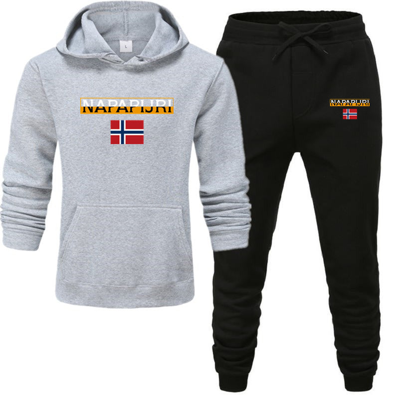 Fleece pullover hooded sports sweatshirt