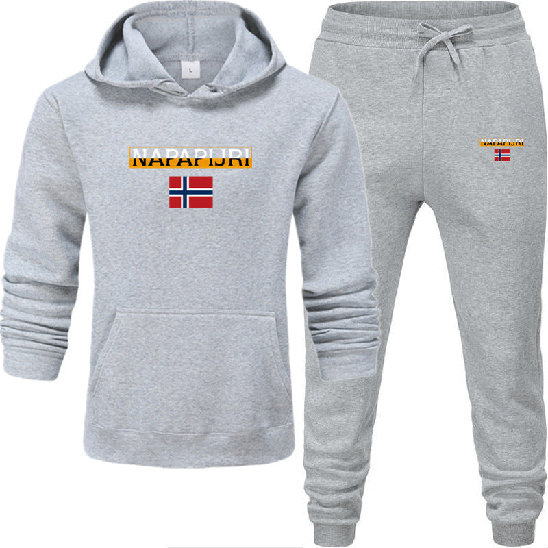 Fleece pullover hooded sports sweatshirt